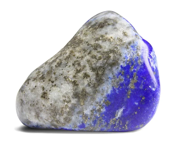 Lazurite-lapis lazuli 돌 흰색 배경에 고립 스톡 사진