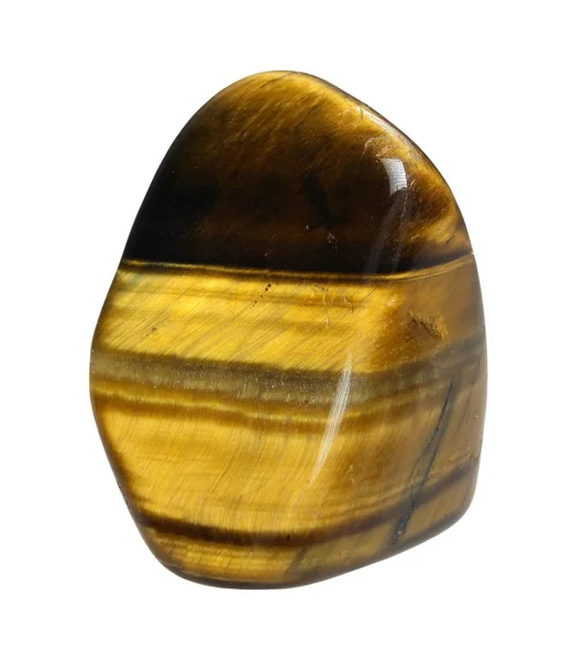 Tiger Eye mineral - macro isolated on white background Royalty Free Stock Photos