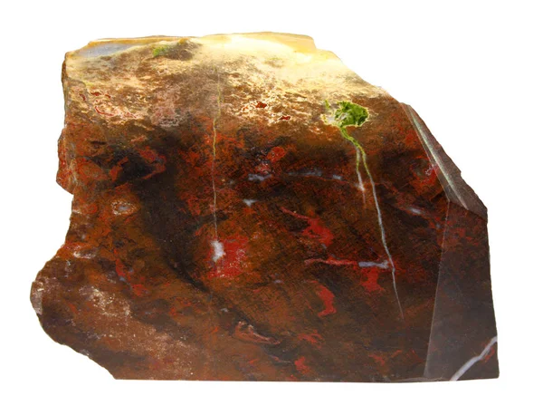 Jasper mineral macro izolat pe fundal alb — Fotografie, imagine de stoc