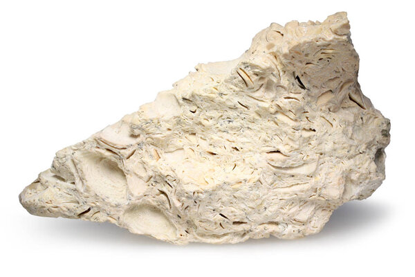 Каменный известняк, изолированный на белом
