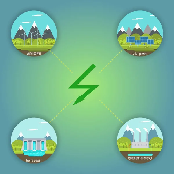 Vektor für alternative Stromsymbole gesetzt. — Stockvektor