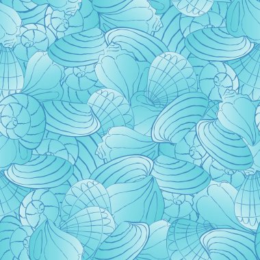 Deniz kabukları ile kusursuz vektör deseni