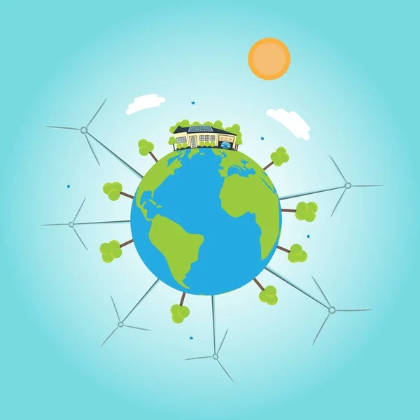 Een globe met schone energie — Stockvector
