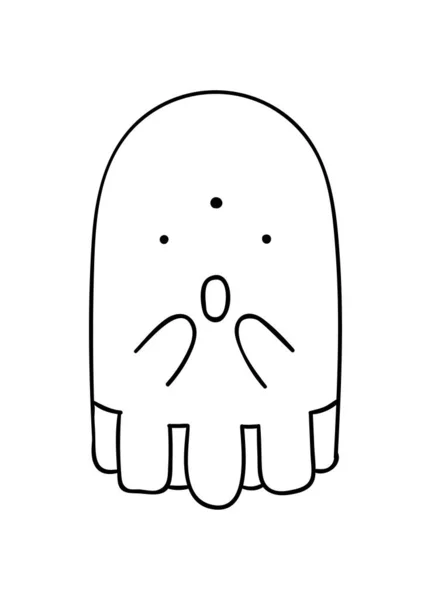 Dibujos Para Colorear Garabatos Monstruo Dibujado Mano Lindo Blanco Negro — Vector de stock