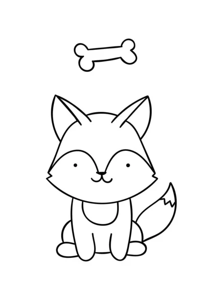 Desenho de cachorrinho kawaii para colorir