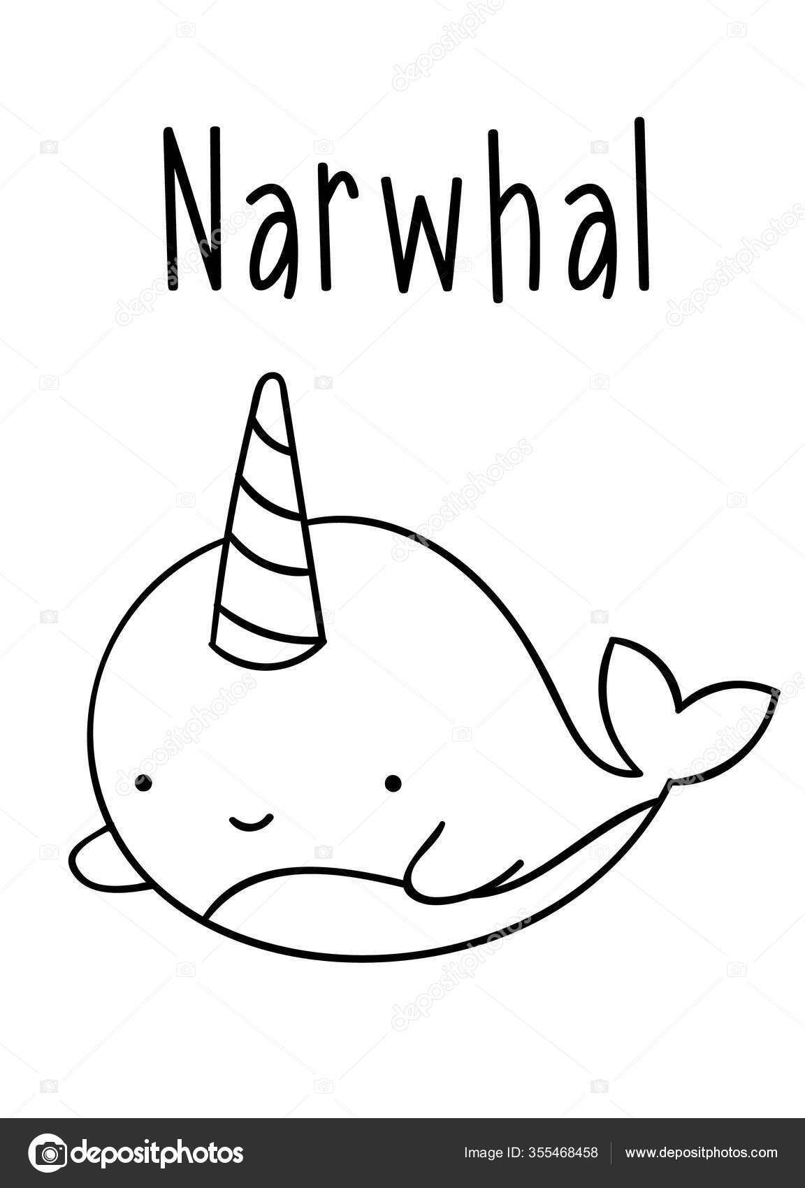 440 Cute Narwhal Coloring Pages  Best HD