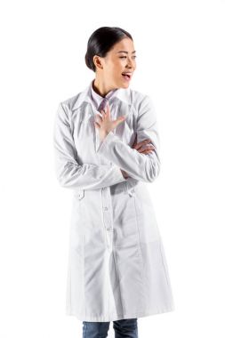 Asyalı doktor beyaz ceket