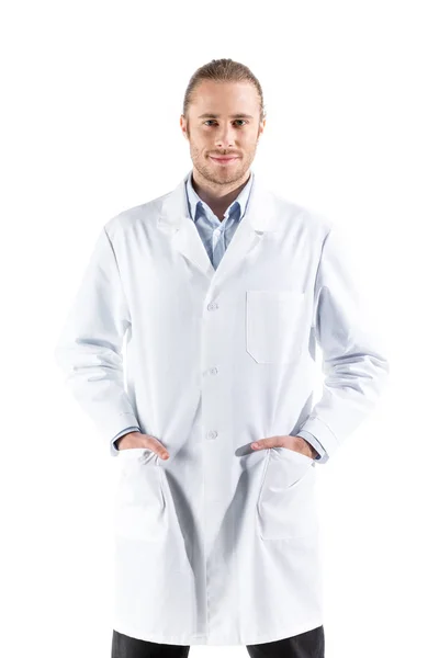 Доктор в білому пальто — стокове фото
