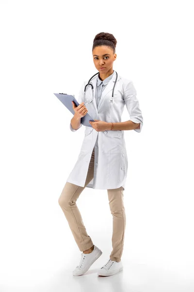 African american doctor with diagnosis — Stock Photo, Image