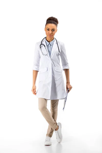 African american doctor with diagnosis — Stock Photo, Image
