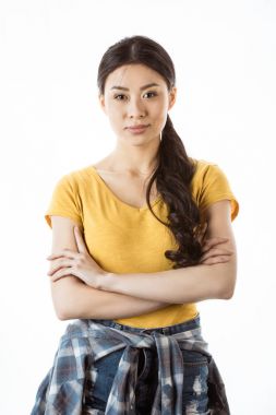 asian woman in casual clothing clipart