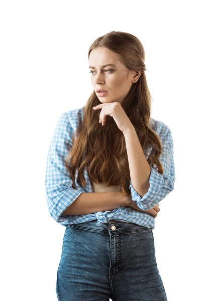 Pensive  woman in casual clothing — Stock Photo, Image