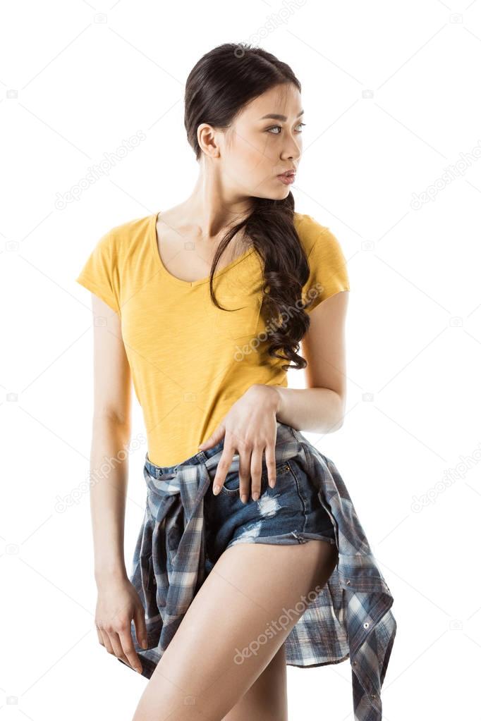 yoing stylish asian girl posing