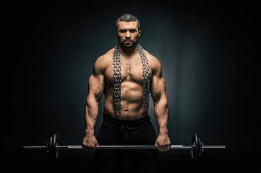athletic man weightlifting clipart