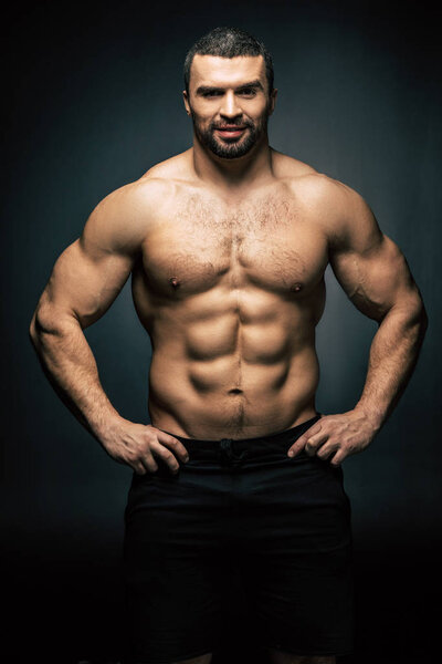 shirtless sportive man