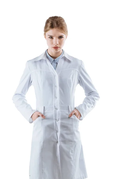 Químico em casaco branco — Fotografia de Stock