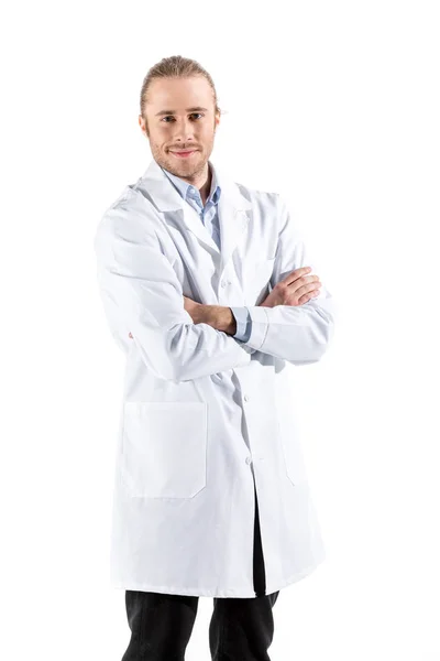 Medico in cappotto bianco — Foto stock