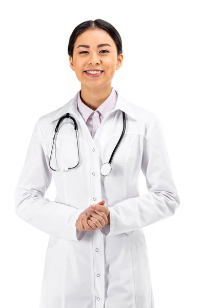 Asian doctor with stethoscope — Stock Photo