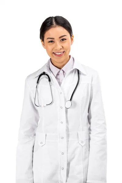 Asian doctor with stethoscope — Stock Photo