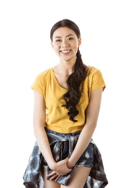 Smiling casual asian girl — Stock Photo