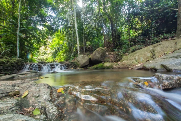Kathu Şelalesi Tropikal Orman Bölgesinde Asya Yürüyüş Doğa Yürüyüşü Yürüyüş — Stok fotoğraf