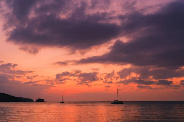 Blue Sky Cloud Bright Background Phuket Thailand Twilight Time Orange — Stock Photo, Image