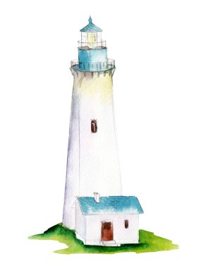Suluboya işarete elle çizilmiş illüstrasyon izole üzerinde beyaz arka plan.