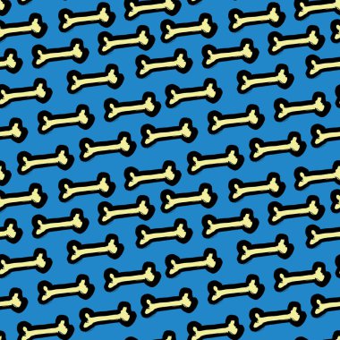 Bones, doodle arka plan, suluboya resim çizilmiş parlak seamless modeli.