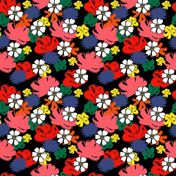 Flor padrão sem costura estilo de moda dos anos 70 — Fotografia de Stock