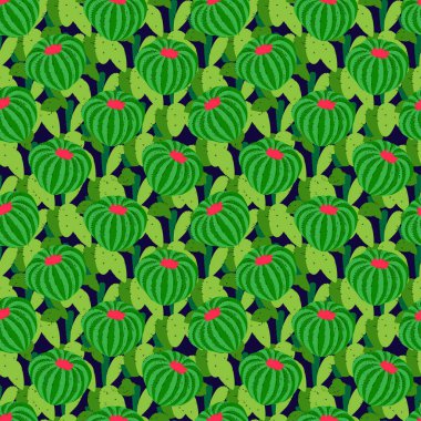 Kaktüs arka plan, vektör seamless modeli.