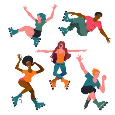 Paten sporcusu, gradyan tasarımlı düz bir şekilde dizayn edildi. Broşür, spor müsabakaları için pankart ve spor eşyaları için bavul olarak kullanılabilir. Vektör illüstrasyonu. 