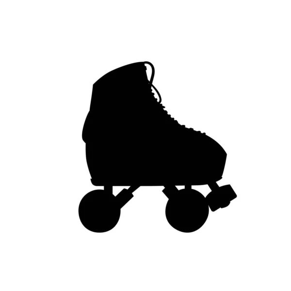 Silueta de patines cuádruples. Ilustración vectorial en blanco y negro. Objeto aislado de recorte. Elementos deportivos . — Vector de stock