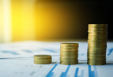 Para ve mali kavramı, sikke üzerinde birçok iş belgesel yığını