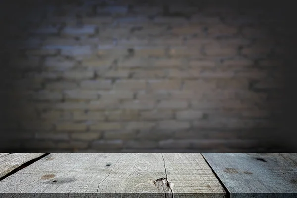 Wybranym pusty szary drewniany stół i tekstury ściany lub stare b — Zdjęcie stockowe
