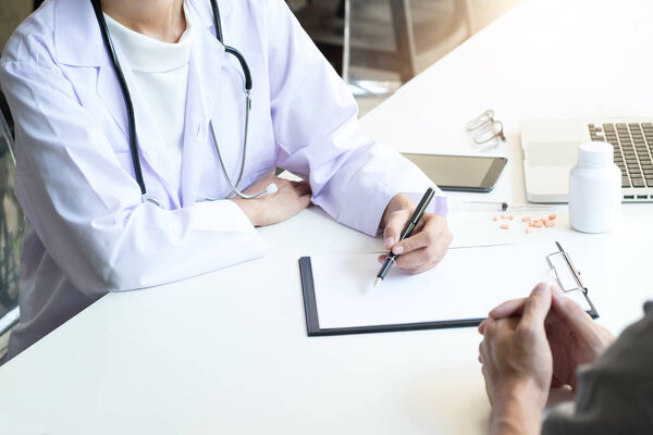 Healthcare and Medical concept, patient listening intently to a 