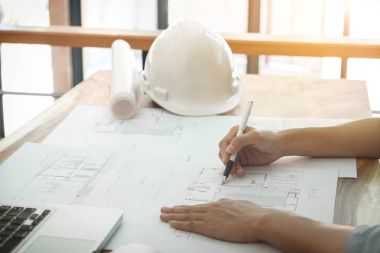 Mühendis ya da mimari proje, görüntü Architec, yakın
