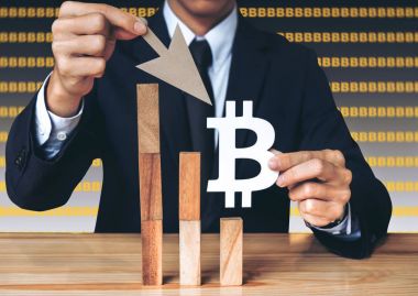 İş ekonomik kriz kavramı, işadamı gösteren BI holding