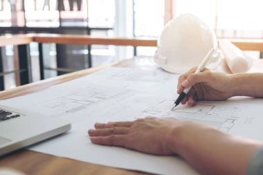 Mühendis ya da mimari proje, görüntü Architec, yakın