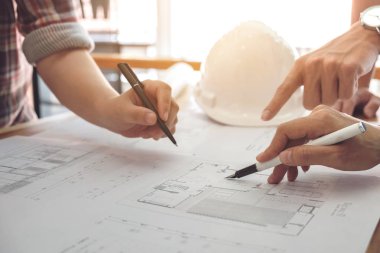Mühendis ya da mimari proje, görüntü Architec, yakın