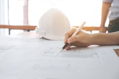 Mühendis ya da mimari proje, görüntü Architec, yakın