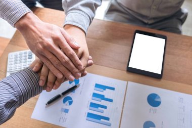 Ekip çalışması süreci, iş, katılma ve koyarak insanlar görüntü