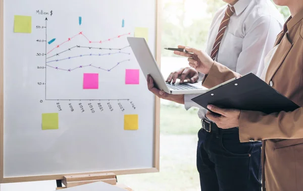 Business team two colleagues meeting, Two confident executive ma — Stock Photo, Image