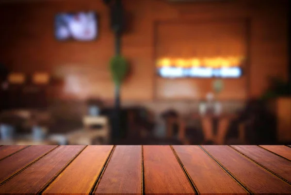 Empty Wooden Table Blurred Background Abstract Front Restaurant Coffee Shop Stock Photo C Freedomtumz 181891810