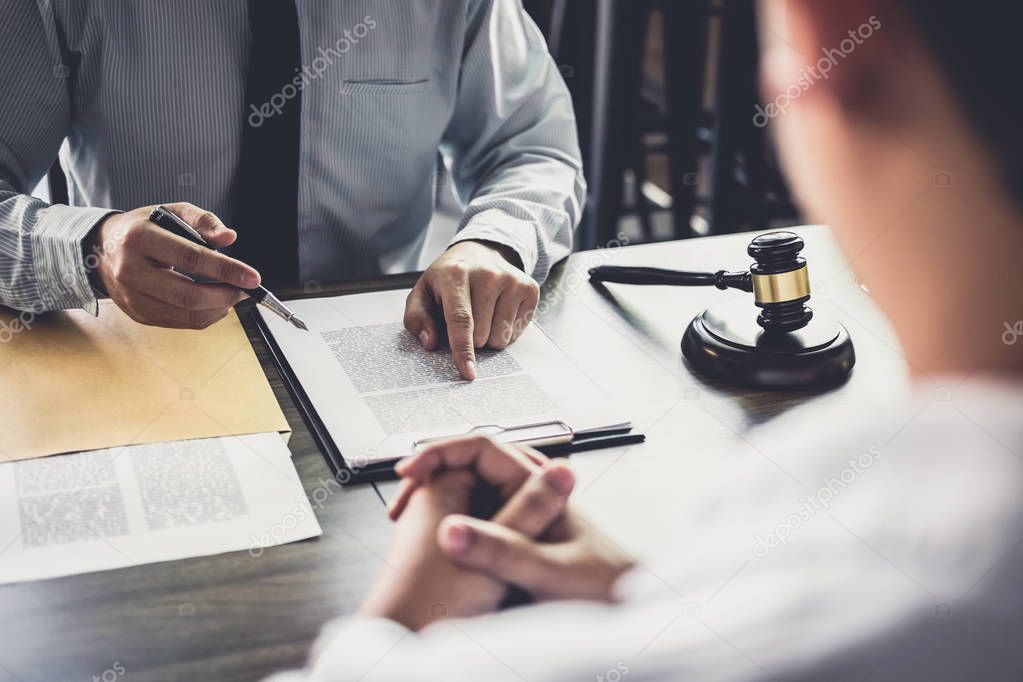 Businessman and Male lawyer or judge consult having team meeting