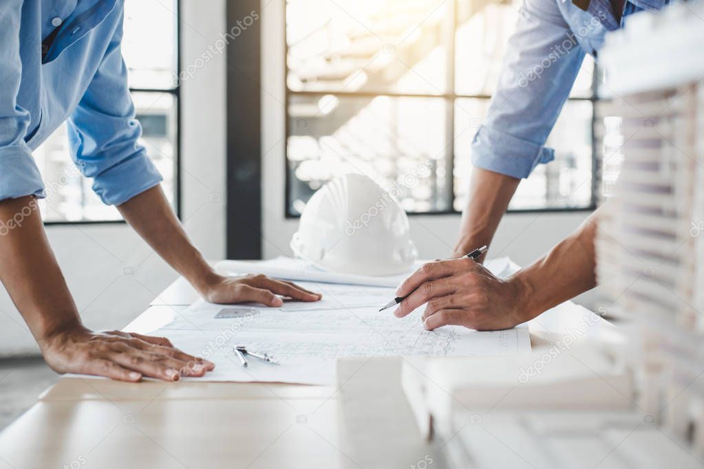 Construction concept of Engineer or architect meeting for projec