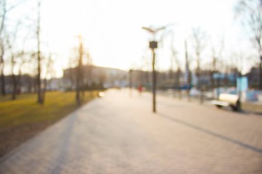 Bright street resim bulanık arka plan üzerinde