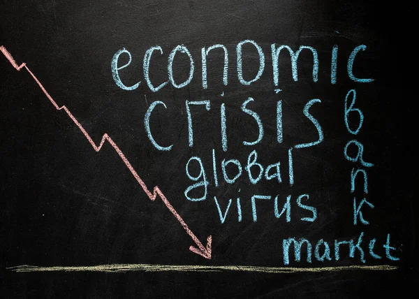 График Краха Короны Доске Показывающий Крах Фондового Рынка Финансовый Кризис — стоковое фото