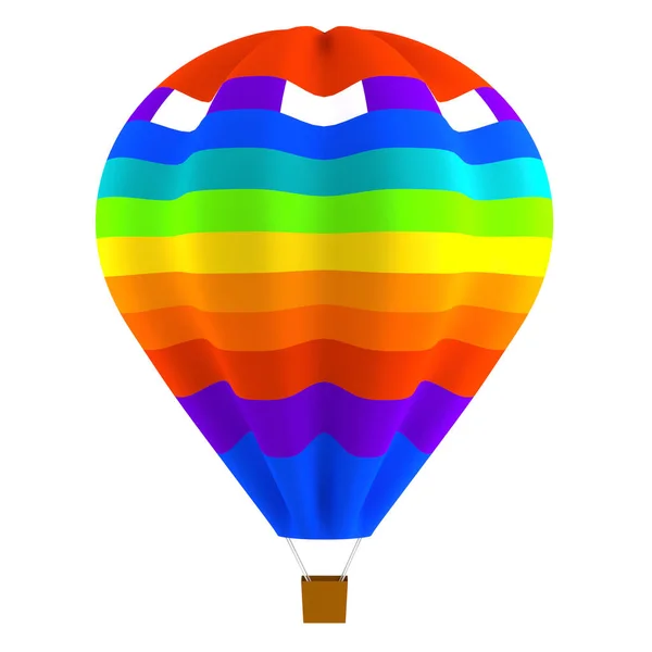 Balão de ar quente listrado colorido isolado — Fotografia de Stock