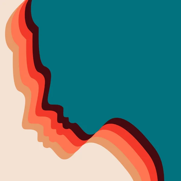 Les Femmes Font Face Aux Silhouettes Comme Concept Diversité Carte — Image vectorielle