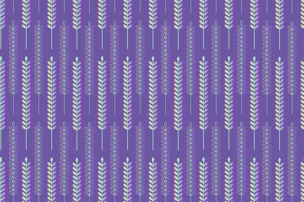 Silver Spikelet Violett Bakgrund Sömlös Mönster Tapet Eller Textilvektordesign — Stock vektor
